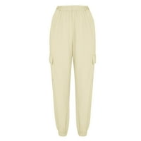 HFYIHGF Womens Cargo Dukset Multi-džepovi Casual Baggy Fleece Elastični struk JOGGER hlače Y2K Trendy