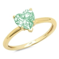 1ct sjajan srčani rez VVS originalni sukob bez zelenog simuliranog dijamanta Pravi žigosani puni 18k