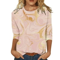 Koaiezne vrhovi za žene Ležerne prilike, povremeni božićni print majica s dugim rukavima Majica Laice