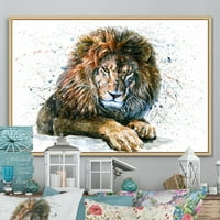Art DesimanArt Lion Animal Wild Cat Tradicionalna uokvirena umjetnička djela platna u. Široka u. Visoko
