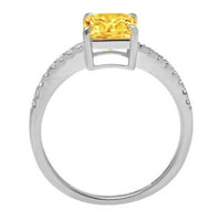 2. CT briljantan aspekser Cleani simulirani dijamant 18k bijeli zlatni pasijans sa accentima prsten sz 8