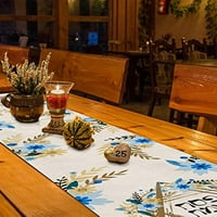 Pasheover Decor plavi cvijet hanukkah trkač stola jevrejska sezonska godišnjica Odmor za odmor Blagovaonica