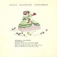 Divlja cvijeća djeca c. Pasque cvjetni plakat Print Janet Laura Scott
