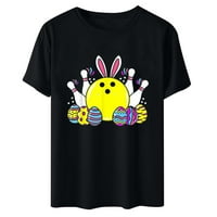 Sretne uske košulje za žene Crew Crt Cute Bunny Rabbit Grafički kratki rukav Tuntic The Casual Holiday