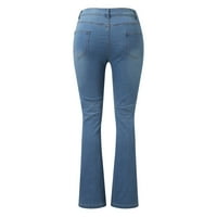 Ženske traperice Micro Flare hlače Srednji struk traperice visoke ženske odjeće Jean gamaše sa džepovima