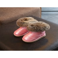 Lacyhop Girl Haljina modni čizme za gležnjeve plišane plišane obloge Vodootporne lepršave zimske tople cipele ružičaste US 10C