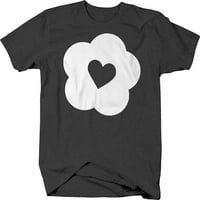 Cvjetna srca Djeca djeca slatka jednostavna majica za muškarce male tamno sive