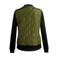 kakina s zimskim kaputima za žene plus veličine, majica dugih rukava jesen patchwork bluza jakna patentni kaput vrhovi vojske zelene boje