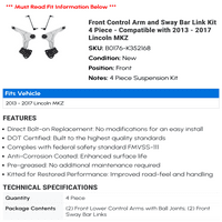 Prednja kontrolna ruka i saway bar veza - kompatibilan sa - Lincoln MKZ