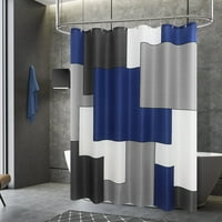 Moderna jednostavna mornarska plava geometrijska zavjesa za tuširanje kupatilo Dekor Crna i siva tuš zavjesa set sa kukama