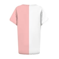 Womens-plus veličine-vrhovi Ljetni latica majica majica Ležerne prilike od tiskanih tina