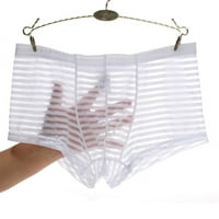 Ostrifin Muškarci Donje rublje Seksi stripe mrežice prozirne podneske ultra tanke svile