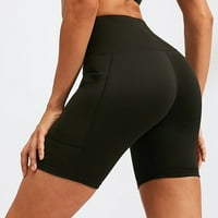 Bikarske joge kratke hlače sa džepovima za žene, visokog struka Atletska trkačka vježba Teretna kratke hlače