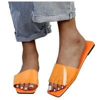 DMQupv papuče Ženske čizme Transparentne ženske ravne papuče i ženske papuče za žene otvorene cipele na narančastu 9