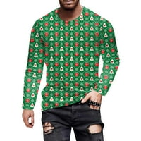 Muška modna casual pamučna božićna božićna stablo tiskani kratki rukav majica kornjača