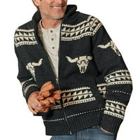 Zimski džemper premaza za muškarce - dugih rukava puni zip kardigan kardigan casual cofy pleteni džemper