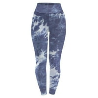Cacomomrk PI ženske joge hlače za čišćenje žena djevojke gamaše mršavi višebojni tiskani viši struk rastezljivi tajice plave boje