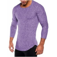 Majice s dugim rukavima za muškarce Super Soft Athletic Crew Crt Tees Purple Size 2xl