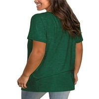 Žene Ljetni kratki rukav V izrez T majice Casual Plus size Tee