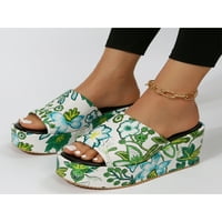Daeful Womenske pete Sandal Ljetni slajdovi klizne na platformu Sandale hodaju udobne lagane cvjetne