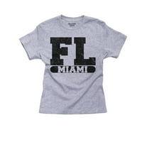 Miami, Florida FL Classic City State Sign Boy's Pamučna mladost siva majica