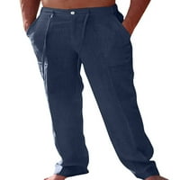 Bomotoo muškarci dno suoče visoke strukske hlače za crtanje uzici za slobodno vrijeme salon za slobodno vrijeme yoga plavi l