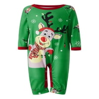 Porodica koja odgovara Božićne pidžame, crtani ekran snježne pahulje tiskane vrhove dugih rukava + pantalone elastične struke