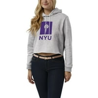 Ženska liga Collegiate habaju Heather Sivi NYU ljubičice obrezano pulover hoodie
