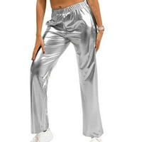 Ženske hlače od solidne boje modne hlače na širokoj nozi pantalone sa džepovima Ljetne pantalone duge