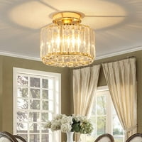 Moderan elegantni kristalni stropni luster e francuski zlatni ispiranje nosača LED kristalno osvjetljenje Dia 8.5 H za spavaću sobu dnevni boravak hodnik