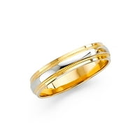 Dragulji lux14k zlatni okrugli kubični cirkonijski bijeli i žuti prsten Dva godišnjica TONE Vjenčana veza veličine 8.5