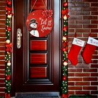 Božićni snjegović potpisuju natpisna vrata dekor zidnih viseći ukras Xmas Wood Vrata za vrata za vanjski trijem u zatvorenom od 12 inča