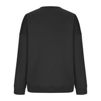 Ležerne dukseve za žene Velike veličine Outfit Halloween Labavi dugi rukav crni pulover M