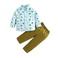 Ketyyh-Chn Baby Boy Fall Outfits Set za odjeću Romper BodySuit + hlače Svjetlo plavo, 68
