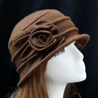 Šeširi za muškarce Ženske dame Elegantna vunena cvjetna šeširka zimski vintage Cloche kapke kape za