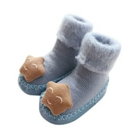 Cipele za dijete Slatke Toddler cipele Dječaci i djevojke Ravne dno kat čarape cipele Neli klizne tople udobne crtane zvezde za bebe cipele plave 7
