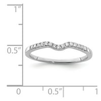 Bijeli sterling srebrni prsten za prsten dijamantski rodijum