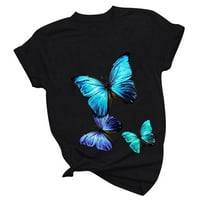 Asdoklhq Weens Plus Veličina, ženska majica Tees Funny Slatki kratki rukav Jesen T majica Butterfly