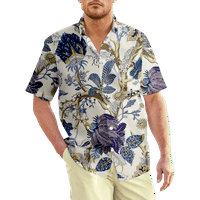 Cvjetna modna plaža Majica za printu Men Mash s kratkim rukavima prema dolje Havajske košulje Muške