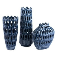 Dekorativne vaze za dnevni boravak Asate keramička rustikalna plava cvjetna vaza