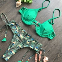 Ljetni ženski modni ljetni novi puni kolor kravata na plaži Seksi Split Dvije set bikinija kupaći kostim