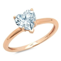 2.0ct srce rez plave simulirani dijamant 18k ružičasto zlatogodišnjih angažovanih prstena veličine 4,25