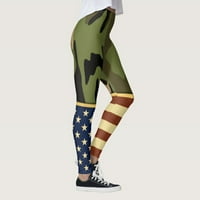 Ženske patriotske američke američke zastave Custom Gambers Skinny za trčanje pilates joga hlače