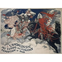 Eugène Trapet Black Ornate Wood Framed Double Matted Museum Art Print pod nazivom - Andaluzija u vrijeme