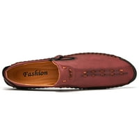 Lacyhop Muškarci Flatovi Poslovne casual cipele sa zatvaračem za patent zatvarač Vožnja Udobne haljine cipele Neklizajući klizanje na mokasinu Red 9
