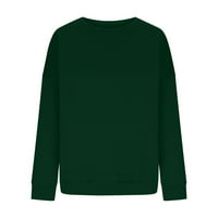 Dukseri posade vrat izrez Ženski džemperi Čvrsta boja sa džepovima Ženska ljetna odjeća Crni pulover