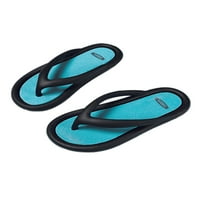 Sanviglor Muške klizne sandale na ravnim sandalijskim otvorenim prstima Ljetne papuče unutarnje i vanjske ugodne neklizajuće flops vodootporne potpetice crne svijetlo plave boje 7-7,5 6-6,5