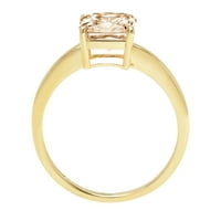 2.5ct Asscher Cut Brown Prirodni morganit 18k žuti zlatni graviranje Izjava Godišnjica Angažovanja vjenčanja SOLITAIRE prstena 9,75