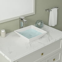 Lordear 16 X16 keramički sudoper za kupatilo ručno rađeni pravokutni sudoper plovila iznad bijele boje