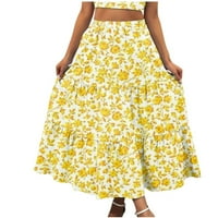 Ženska ljetna suknja Seksi Ležerna kratka haljina cvjetna simska plaža Duge suknje Boho Elastic High